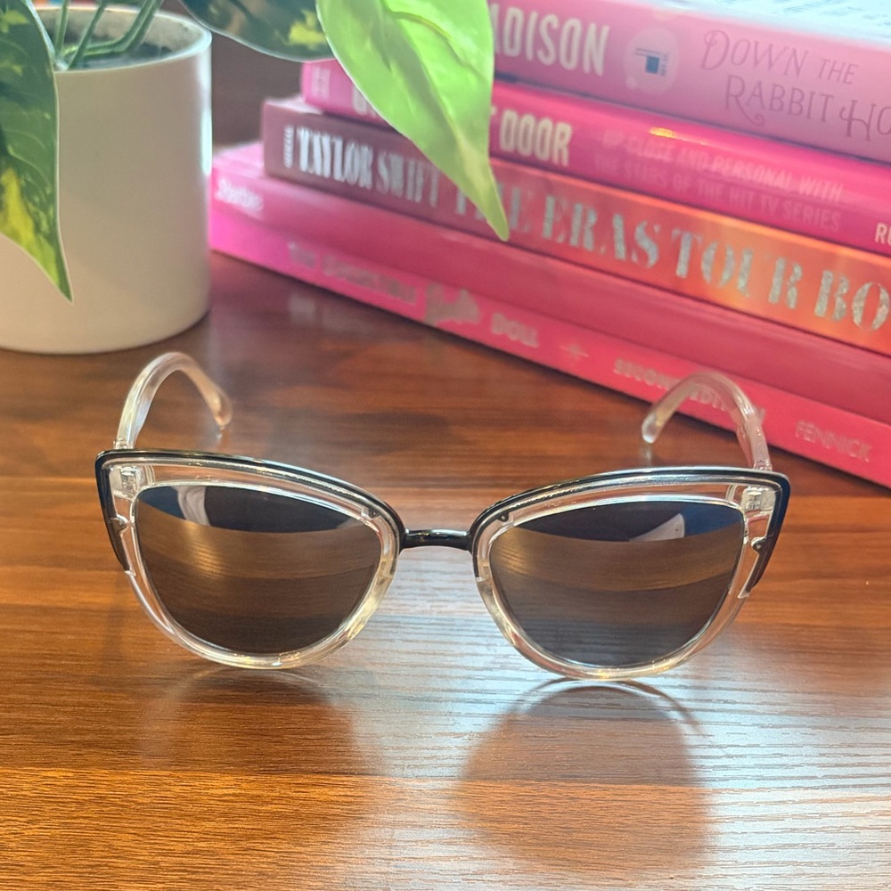 Quay Australia My Girl Silver and Clear Cat Eye Sunglasses